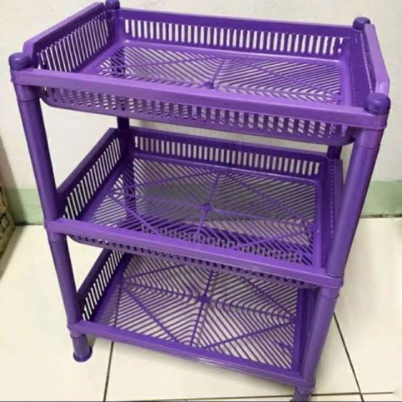 Rak Bumbu Plastik 3 Susun/Tempat Bumbu Plastik Besar Susun 3/Rak Piring/Rak Serbaguna Plastik Susun 