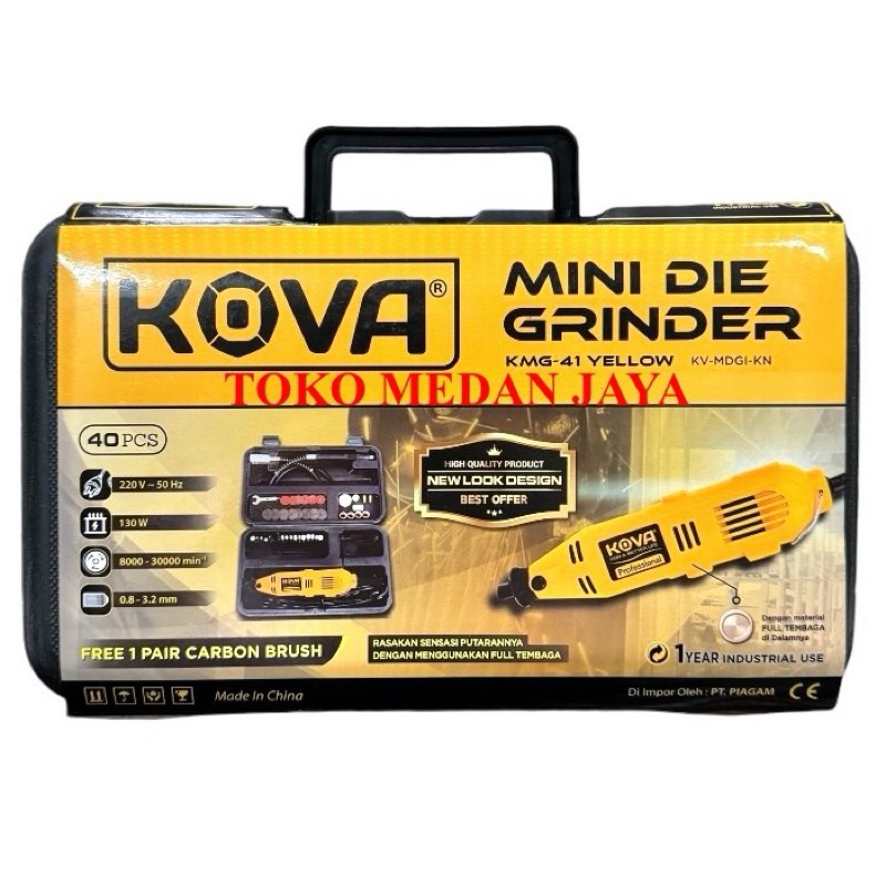 MESIN MINI KOVA DIE GRINDER TUNER SET 40 Pcs KOVA YELLOW BOR MINI