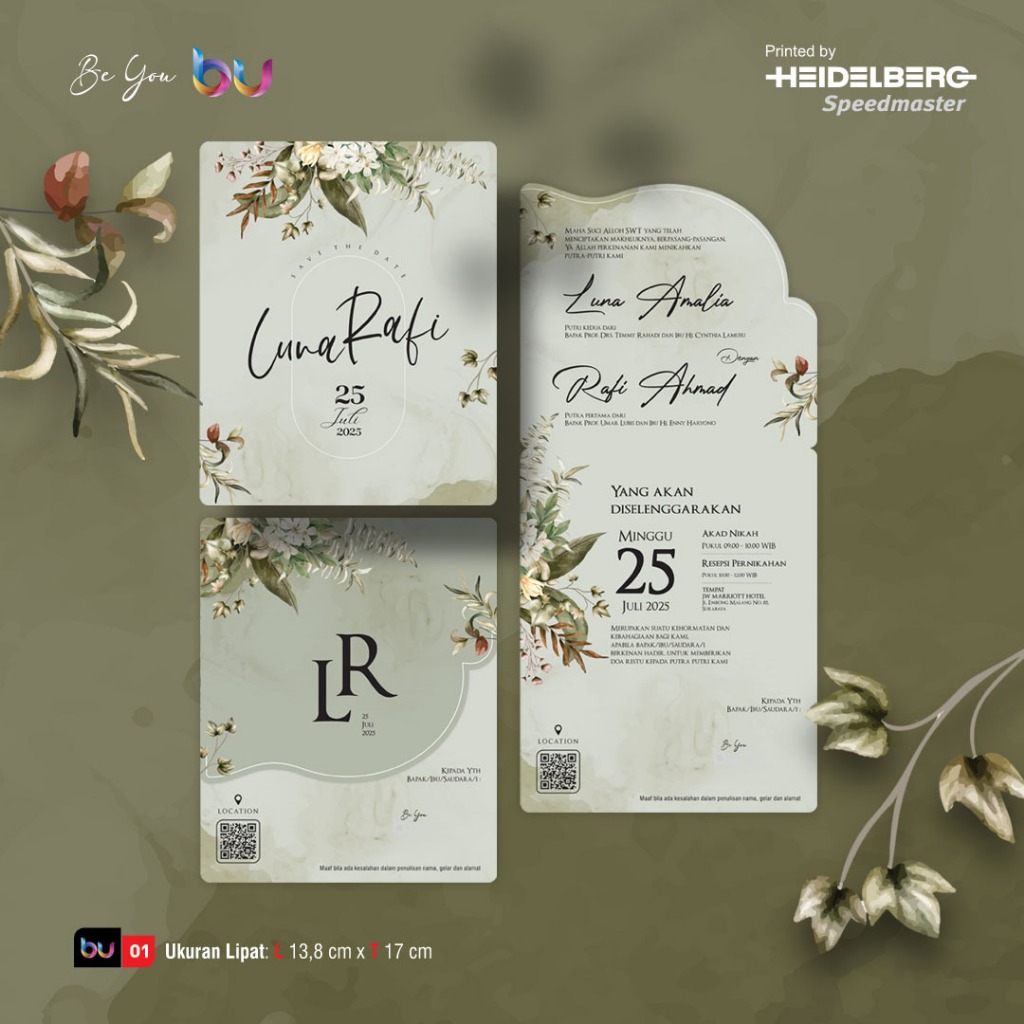 Blangko Undangan Pernikahan Be You 01 Per Lembar Tanpa Plastik