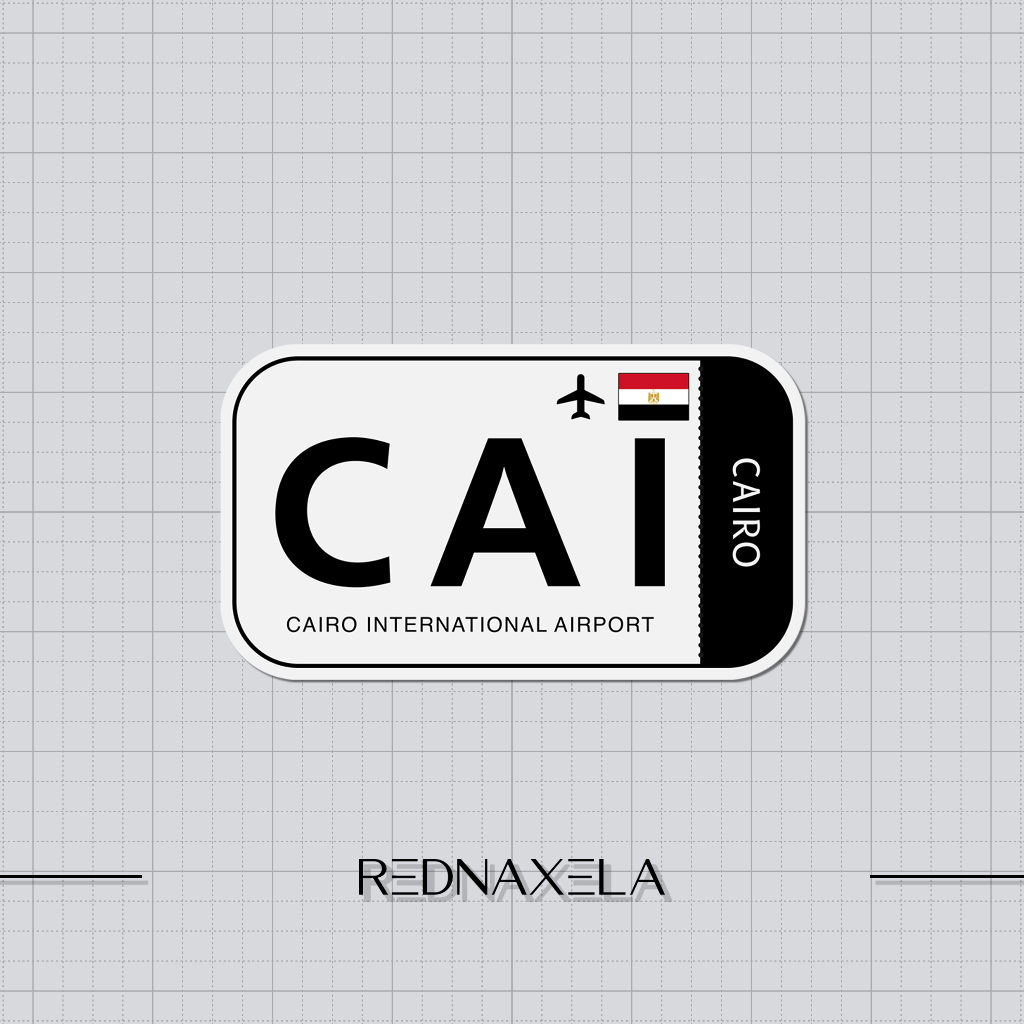 

Stiker Vinyl Cairo International Airport Code CAI Sign Sticker