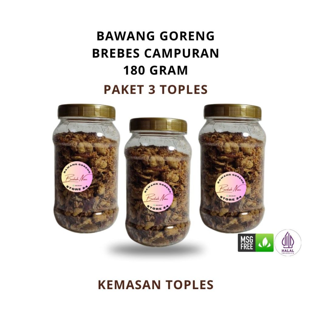 

Bawang Goreng Brebes campuran 180gr termurah 3pcs
