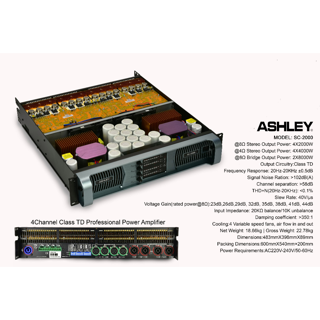 POWER ASHLEY SC 2000 CLASS TD ORIGINAL 4 CHANNEL POWER ASHLEY CLASS TD 4 CHANNEL SC 2000 Class TD