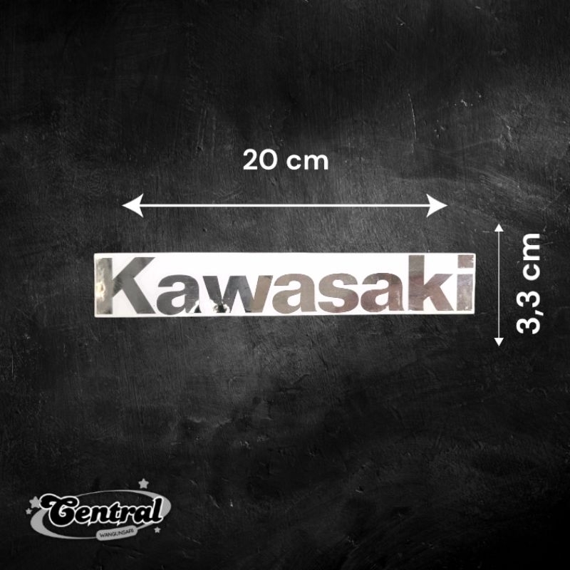 Sticker Kawasaki Silver Chrome | Stiker Kawasaki Silver Chrome Polos Laminasi Glossy Cutting Stiker 