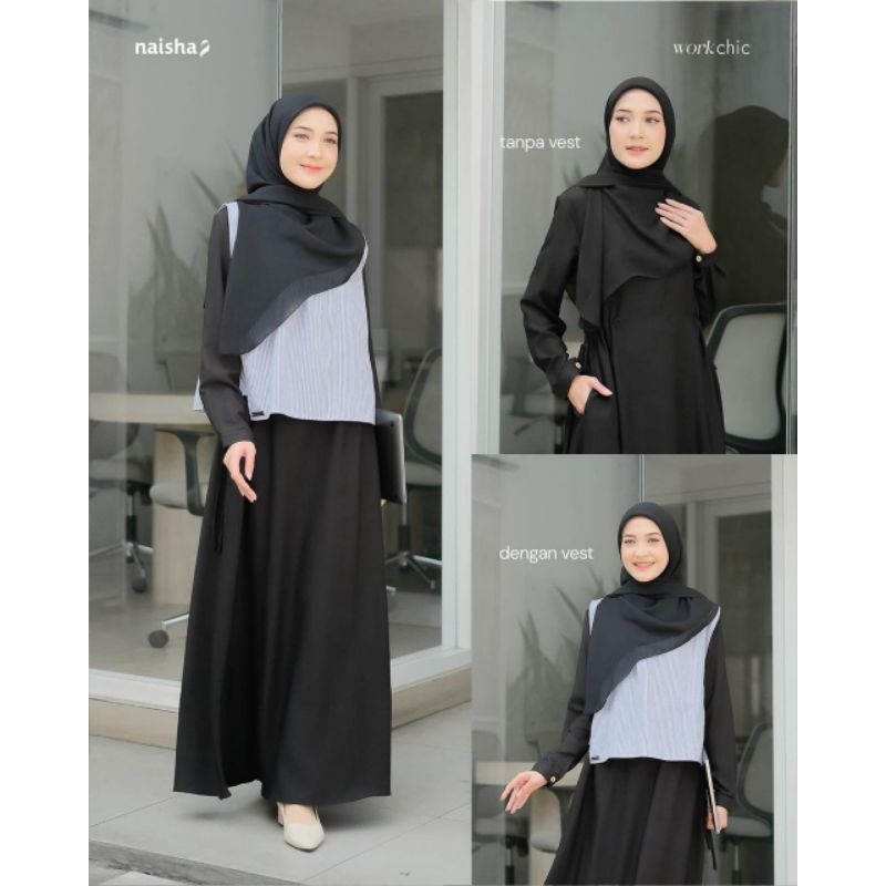 Kanisya Dress 2in1 - Gamis vest - Rompi - Gamis formal - gamis terbaru.