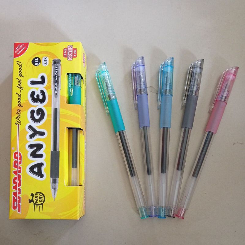 

Pen Standard ANYGEL 0,38 hitam Gel ( harga untuk 1 pak isi 12+1 )