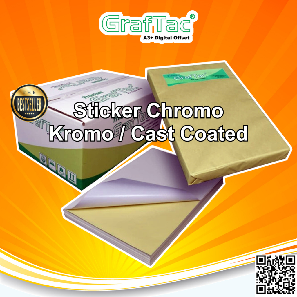 

Instant Graftac Stiker Kromo A3+ Bontak Sticker Cast Coated Digital Print - Box isi 4 pack