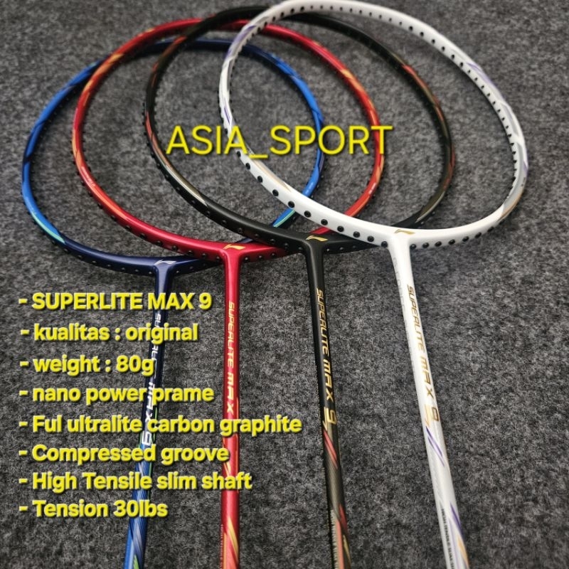 RAKET BADMINTON LINING SUPERLITE MAX 9 ORIGINAL