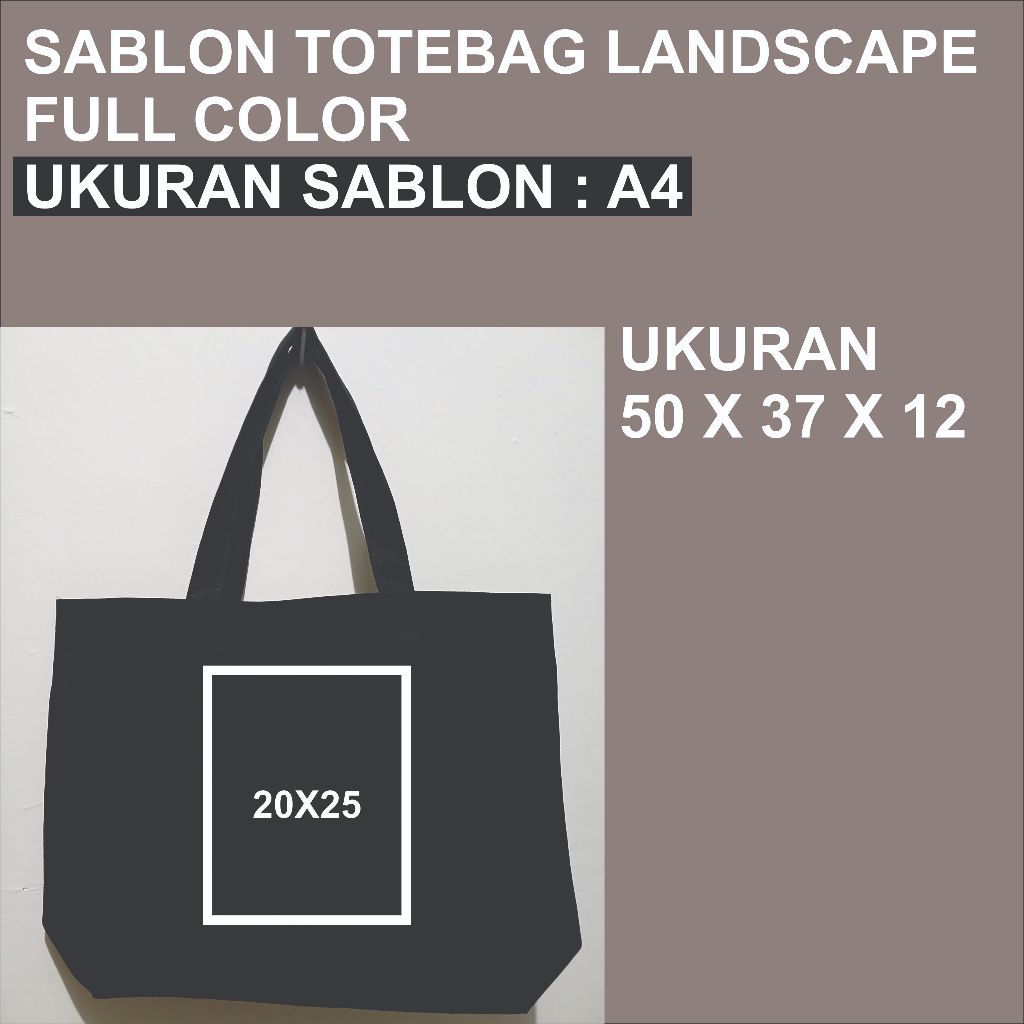 CUSTOM TOTEBAG LANDSCAPE CANVAS SATUAN DESAIN FULL COLOR