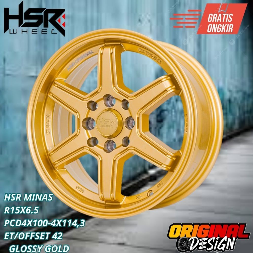Velg HSR MINAS Ring 15 R15 Untuk MOBIL JAZZ , XENIA , IGNIS , FREED