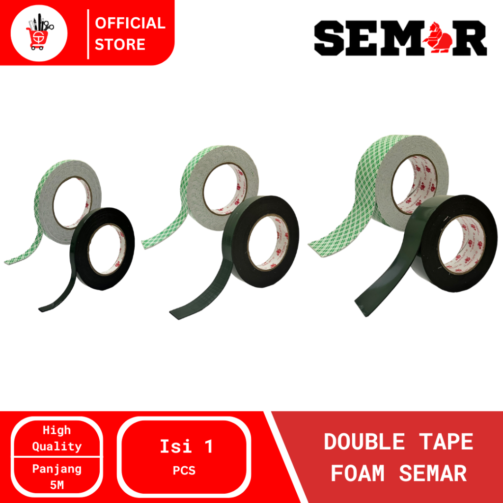 

Double Tape Foam Semar 1/2 inch / 1 inch / 2 inch (1 PCS)