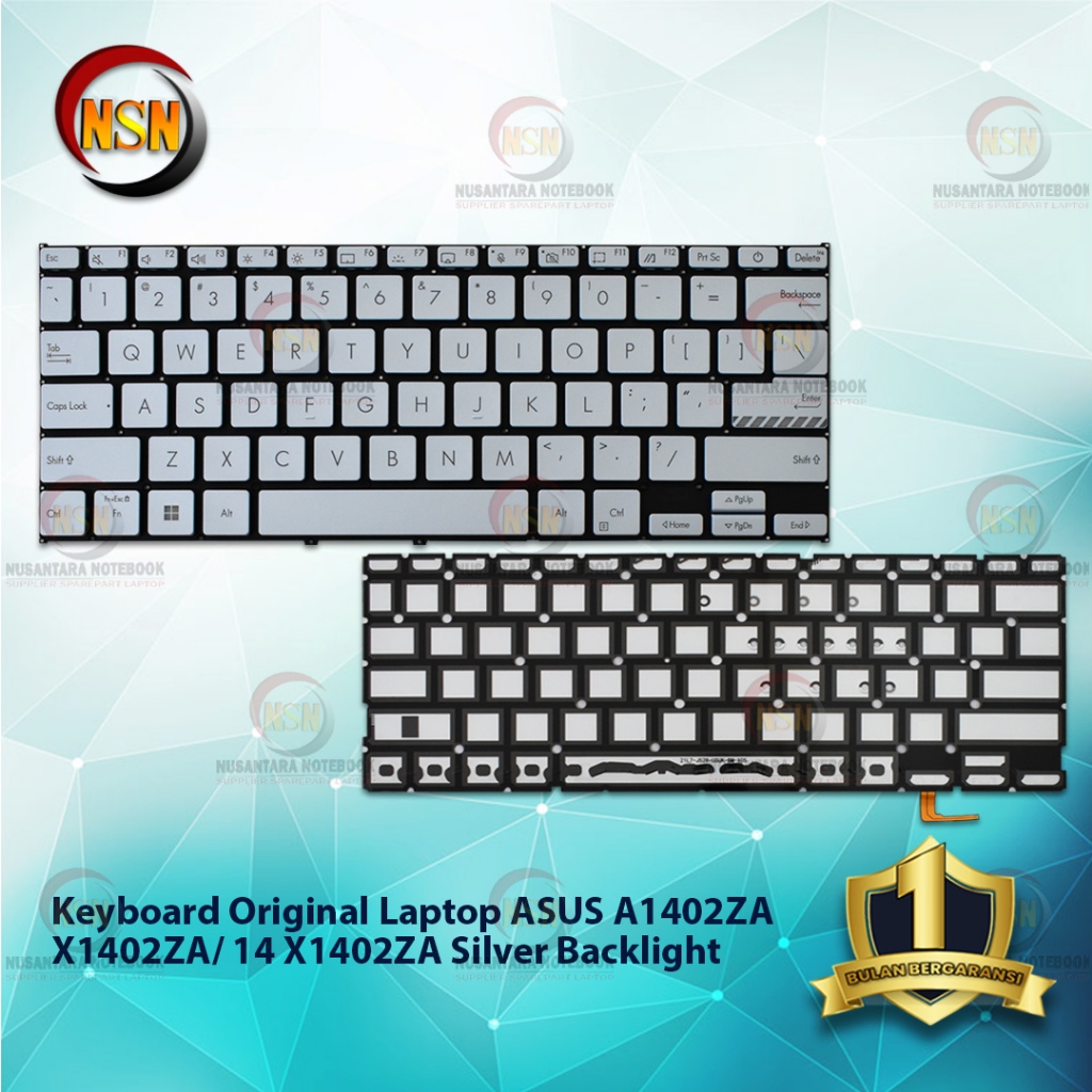 Keyboard Original Laptop For ASUS A1402ZA X1402ZA 14 X1402ZA Silver (Backlight)