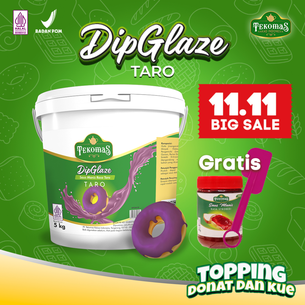 

TEKOMAS - Dip Glaze Rasa Taro/Ubi Ungu 5 Kg (FREE SELAI) Topping Donut Lumer Bahan Kue Donat