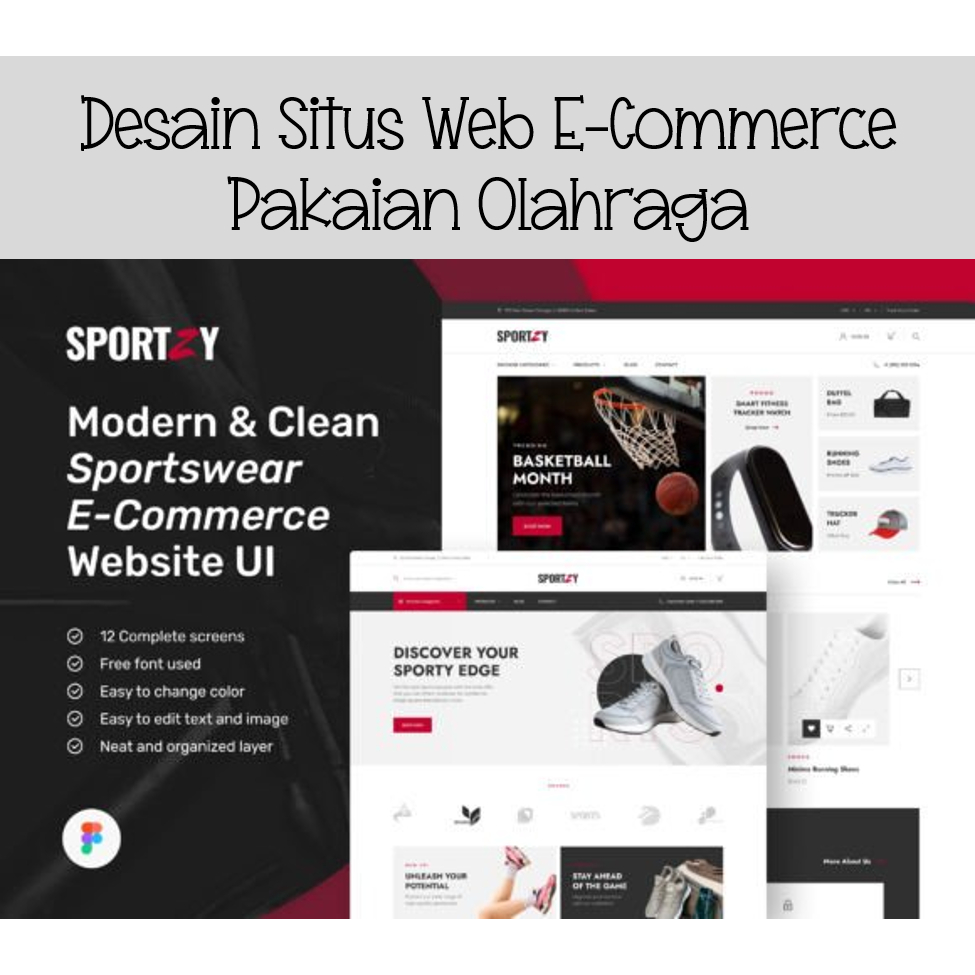 Desain Situs Web E-Commerce Pakaian Olahraga