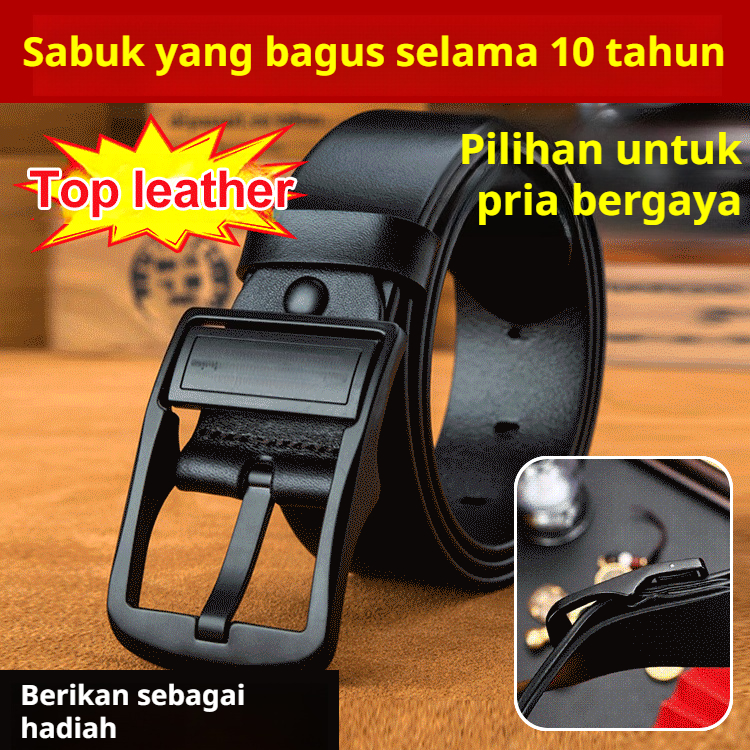 NEW ORIGINAL 100% kulit sapi Sabuk Kulit Asli Pria Bisnis Sabuk Pria Ukuran Besar Sabuk Kulit