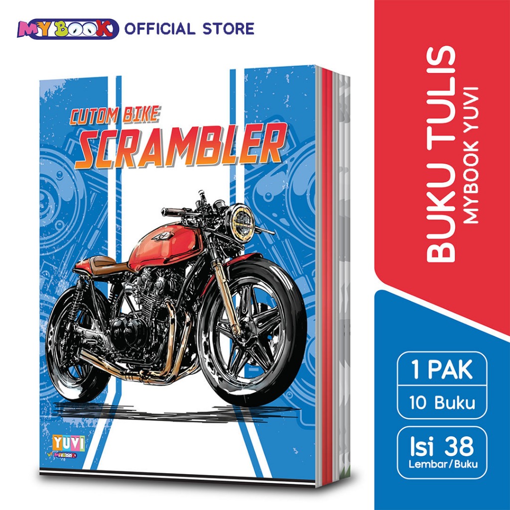 

My Book Yuvi Buku Tulis Classic Motor 2 Scrambler 38 Lembar - 10 Buku