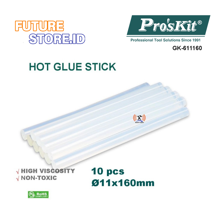 

Proskit GK-611160 11mm Lem Tembak Batang Hot Glue Stick 10pcs - Batang Lem Tembak 10pcs Pro'skit Original