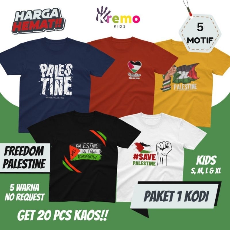 1 Kodi Kaos Anak Freedom Palestine Kids