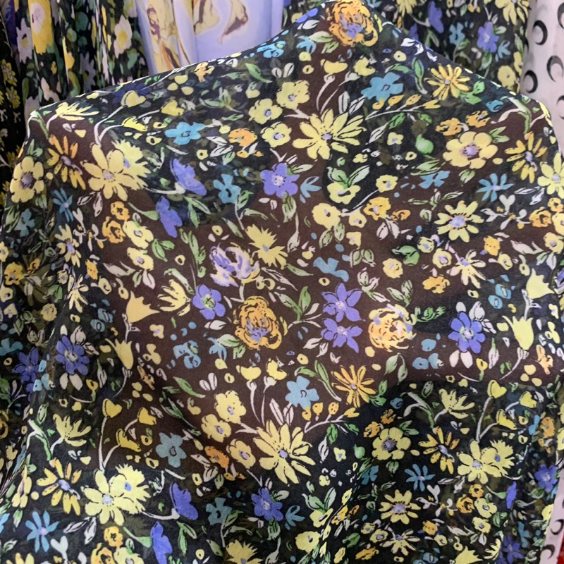 kain sifon motif - kain sifon sutra - kain sifon motif bunga - kain sifon silk korea