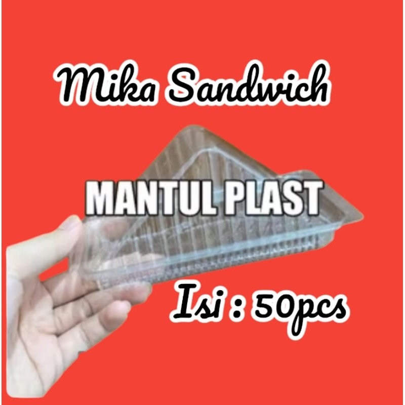isi 50pcs Mika Roti Segitiga / Mika Sandwich Segitiga - Tray Roti