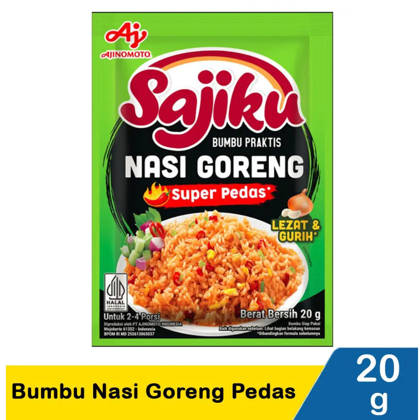 

Ajinomoto Bumbu Nasi Goreng Sajiku Pedas 20 Gram