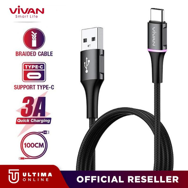 VIVAN KABEL USB VIVAN VDC100 TYPE C 3A 100CM
