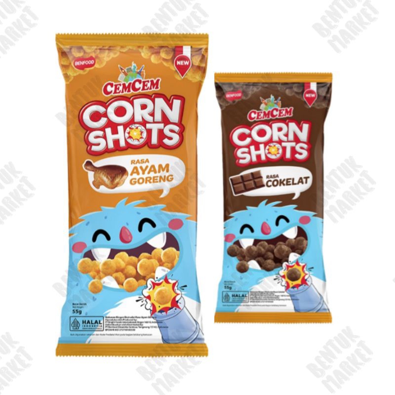 

Cemcem Corn Shots Coklat 55gr / Cemcem Corn Shots Ayam Goreng 55gr / Makanan Ringan