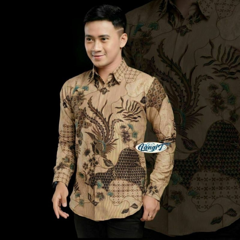 Batik Pria Lengan Panjang Batik Edith.id l HRB026 Motif ALEXANDER Kode 002 Size M L XL XXL