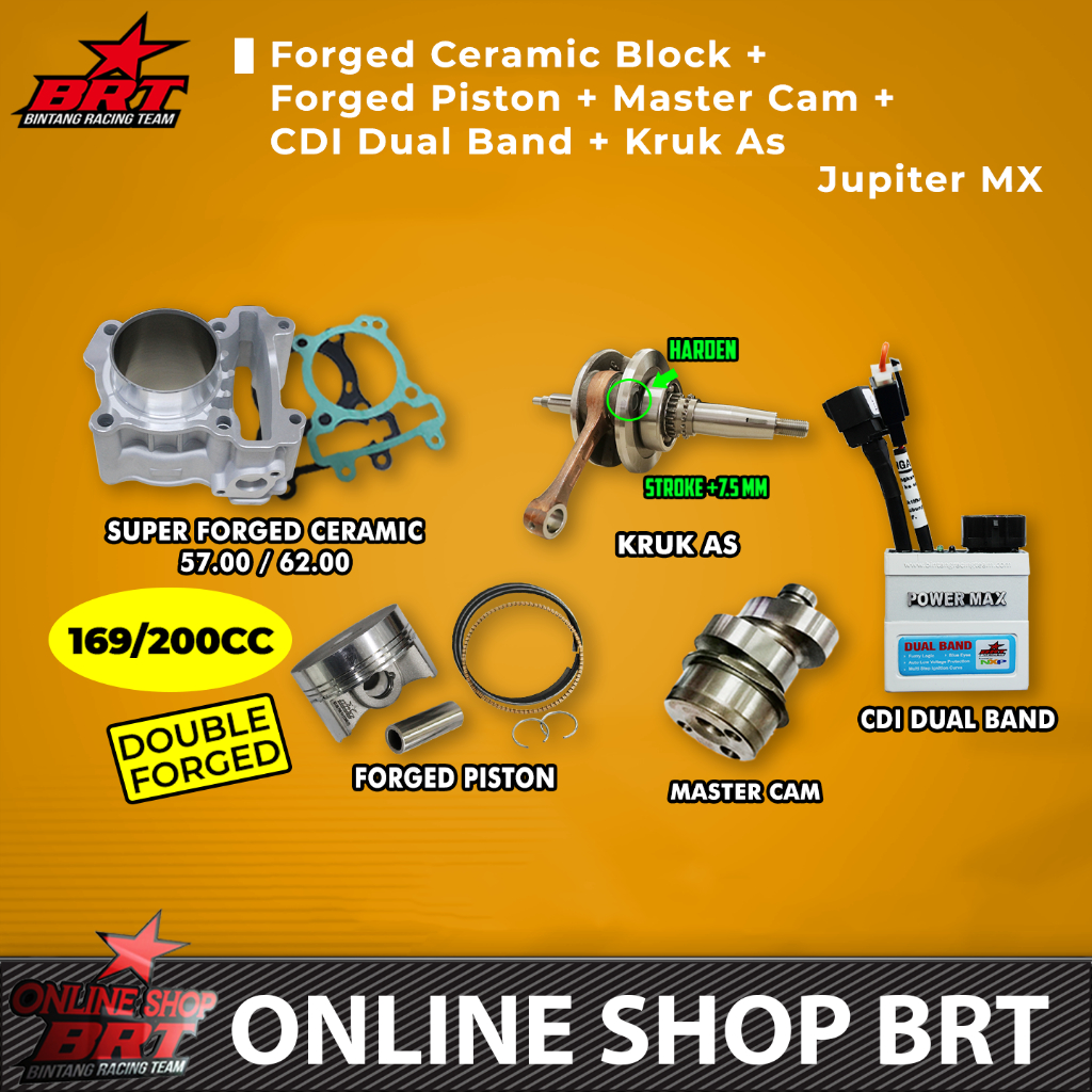 PAKET BORE UP BLOK CERAMIC & KRUK AS & MASTER CAM & CDI BRT JUPITER MX MX KING VIXION OLD NVL NVA R1