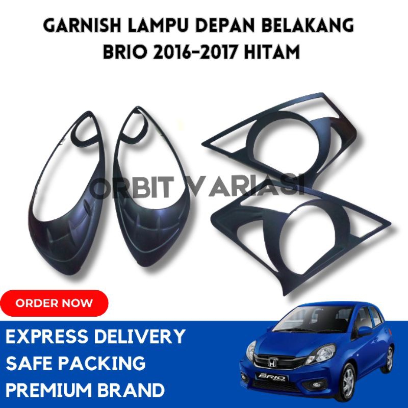 GARNISH LAMPU BRIO 2016-2017 HITAM BLACKTIVO