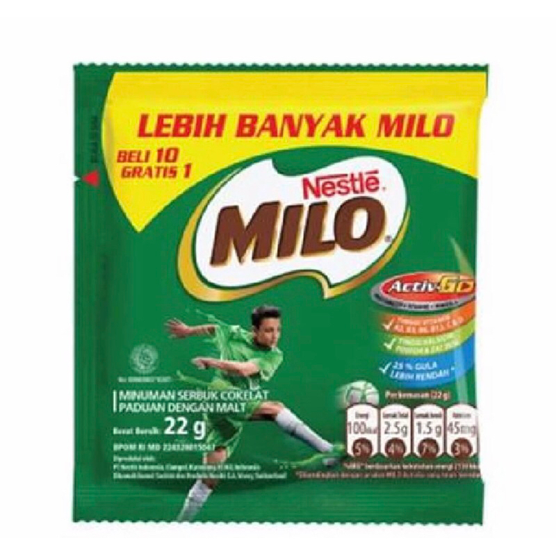 

MILO ACTIV-GO Susu Coklat Renceng 22g - 10+1 pcs