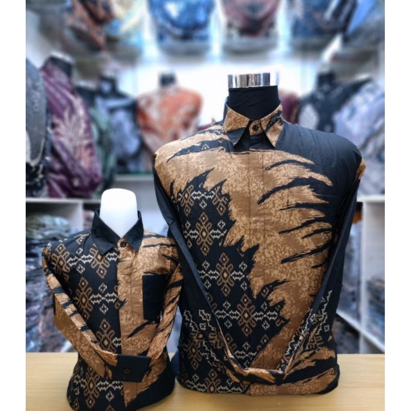 KEMEJA BATIK KHALIFAH COUPLE AYAH DAN ANAK BAHAN KATUN SOLO PREMIUM
