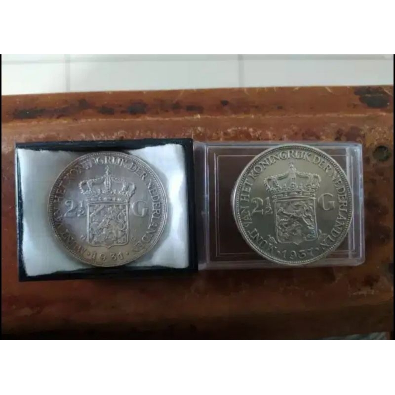 Koin Perak Wilhelmina 2½G Tahun 1931 & 1937