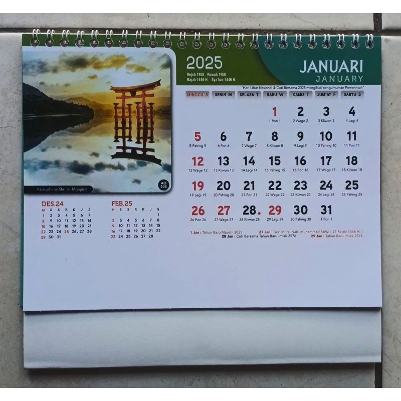 

KALENDER MEJA TAHUN 2025 ( SOFT COVER )