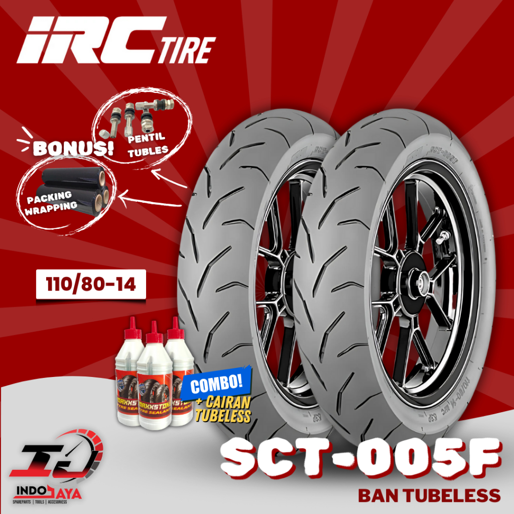 [READY COD] BAN LUAR TUBELESS IRC SCT 005F [FRONT] (110/80-14) BAN DEPAN AEROX / PCX / VARIO 150 / S