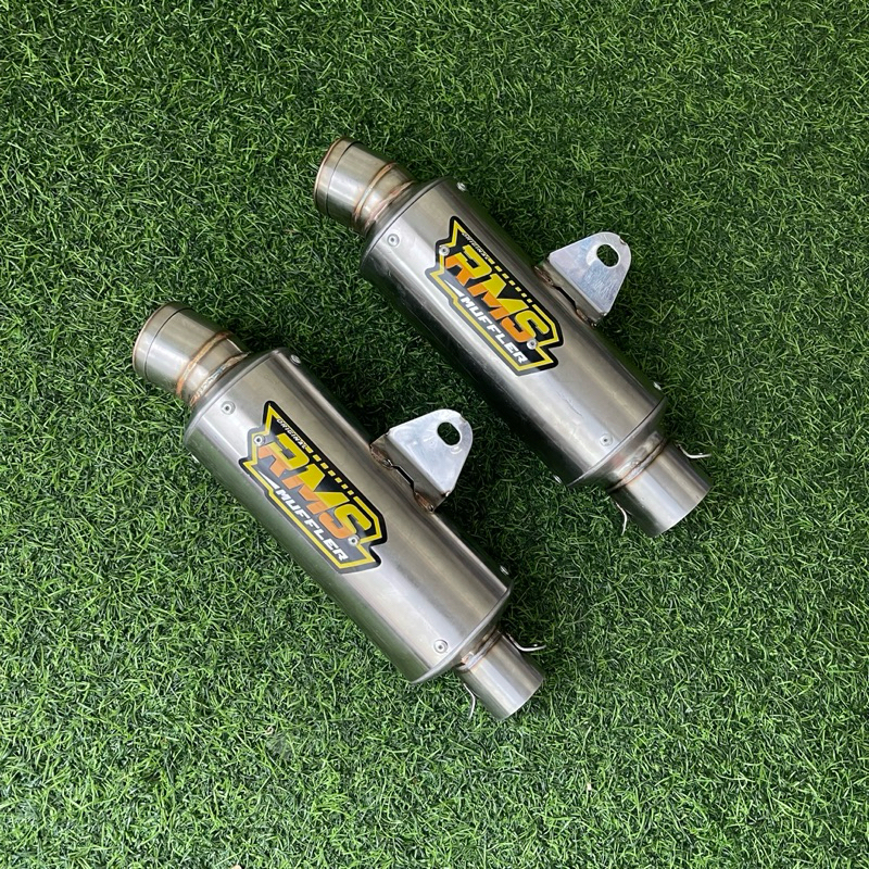 Slincer Knalpot RMS Muffler Original bulat panjang 20cm best3 inlet 38 dan 50