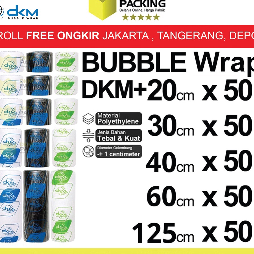 

FG2 Plastik Bubble Wrap 5 Meter Bubblewrap DKM PLUS Bubblewrap ROLL