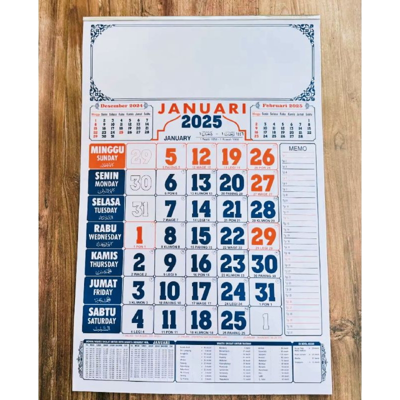 

kalender 2025 isi 12 lembar ukuran 33 x 48