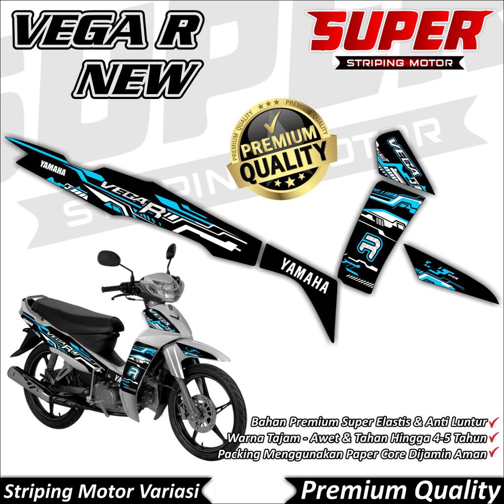 Stiker Vega R New Anti Luntur keren Striping Vega R New Striping Yamaha Vega R New Hitech