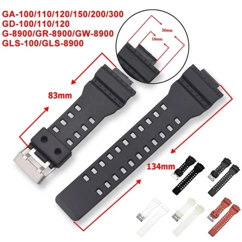 Strap Tali Jam Tangan G-Shock GLS-100 GLS-8900 GD-100 GD-110 GD-120 G-8900 GW-8900 GA-100 GA-110 GA-