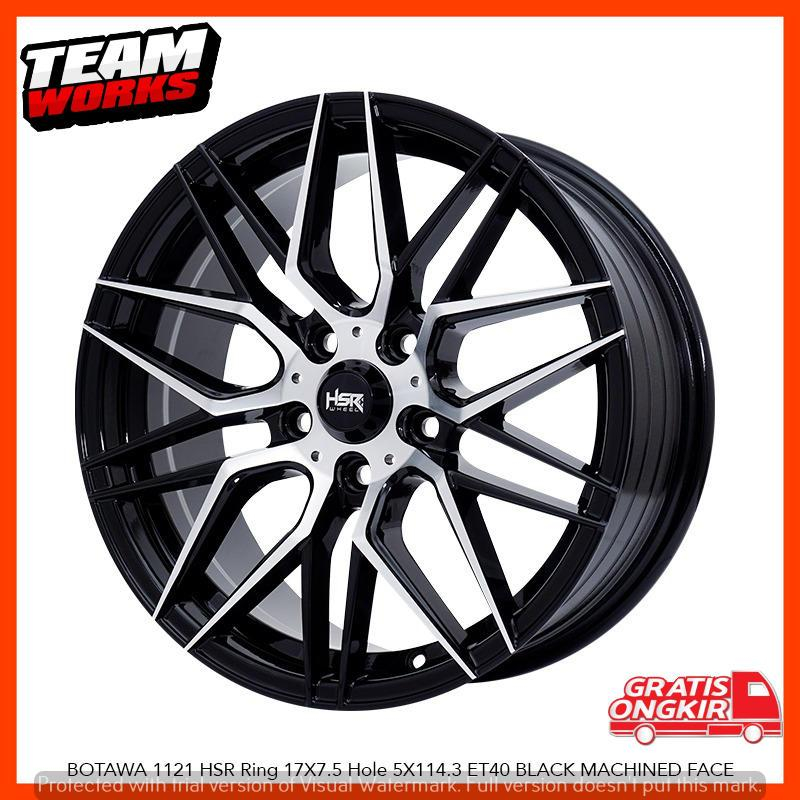VELG RACING MOBIL RING 17 HSR TYPE BOTAWA LUBANG BAUD5X114,3 UNTUK RUSH INNOVA TERIOS MAZDA PELK R17
