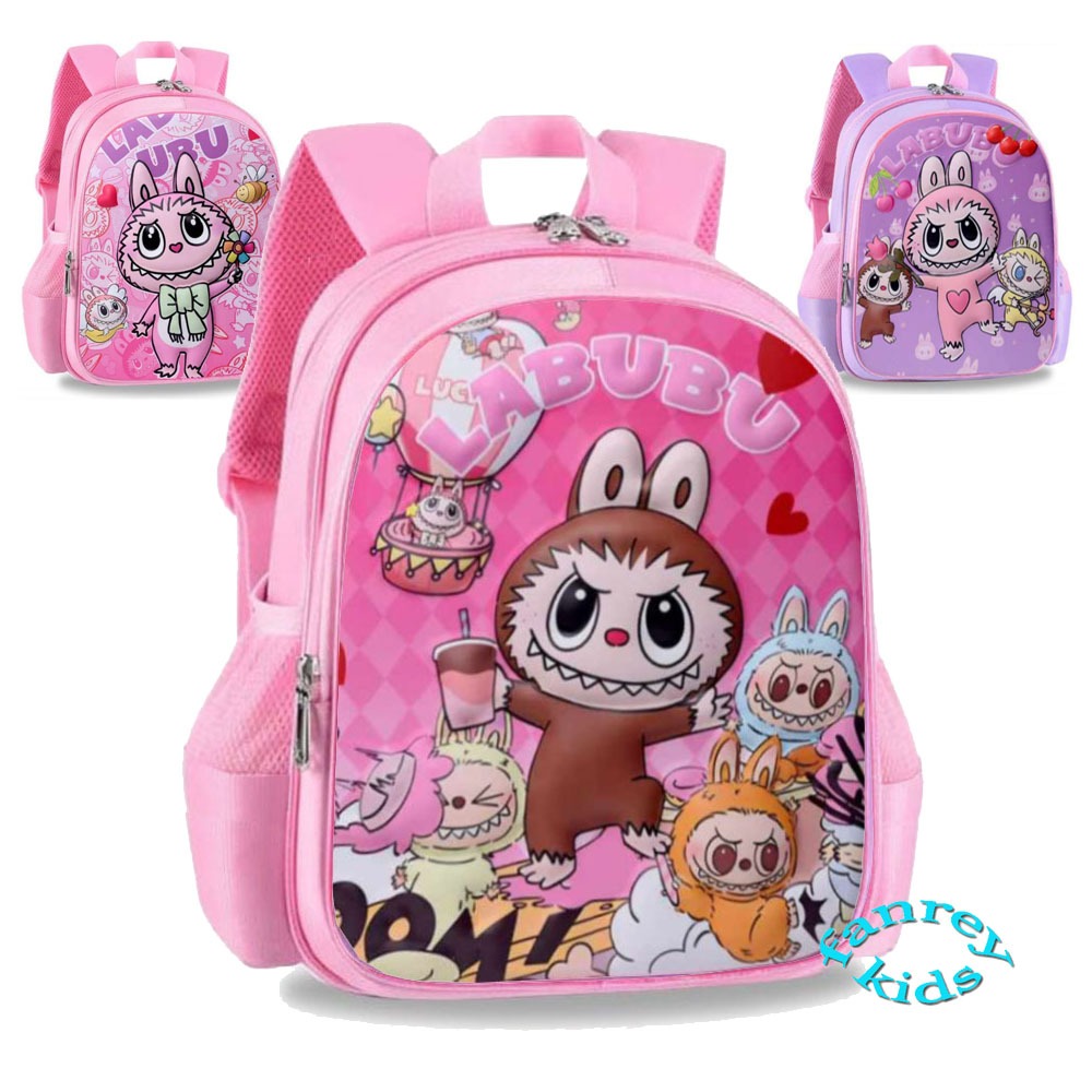 FK113 S - Tas Labubu / Tas Ransel Sekolah Sd Anak Perempuan Motif Karakter Labubu