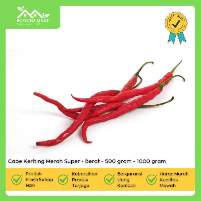 

Cabe Keriting Merah Super - 500/1000 Gram