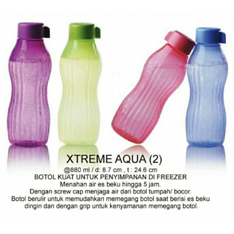 Botol minum Xtreme Aqua 880ml Tupperware baru