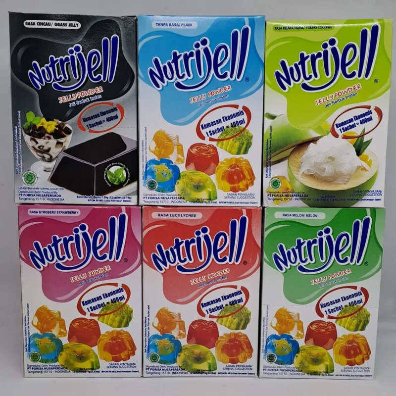 

NUTRIJELL Jeli Rasa Mangga Strawberry Jeruk Tanpa Rasa 15gr