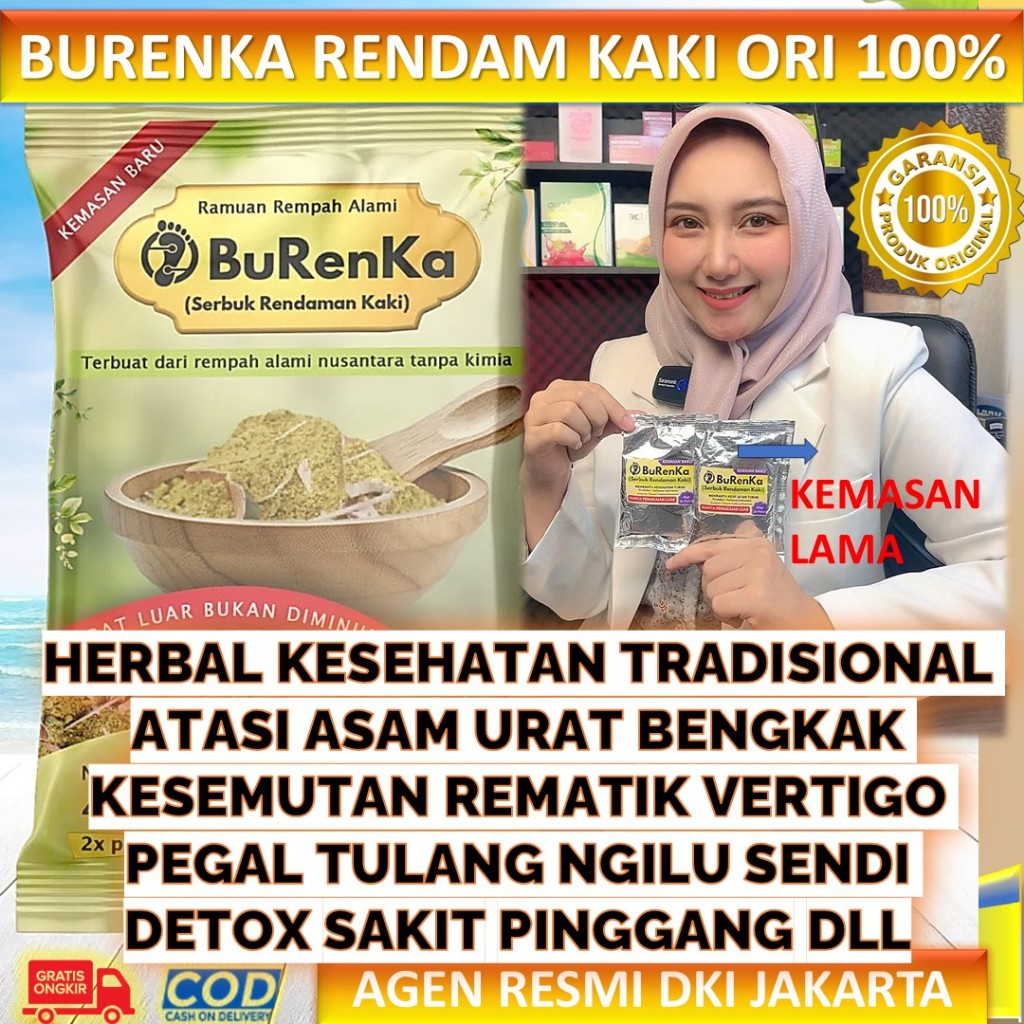 [BELI 1 GRATIS 1] BuRenKa ORIGINAL Ramuan Serbuk Rendaman Kaki Asli | BuRenKa Herbal Detox Obat Asam
