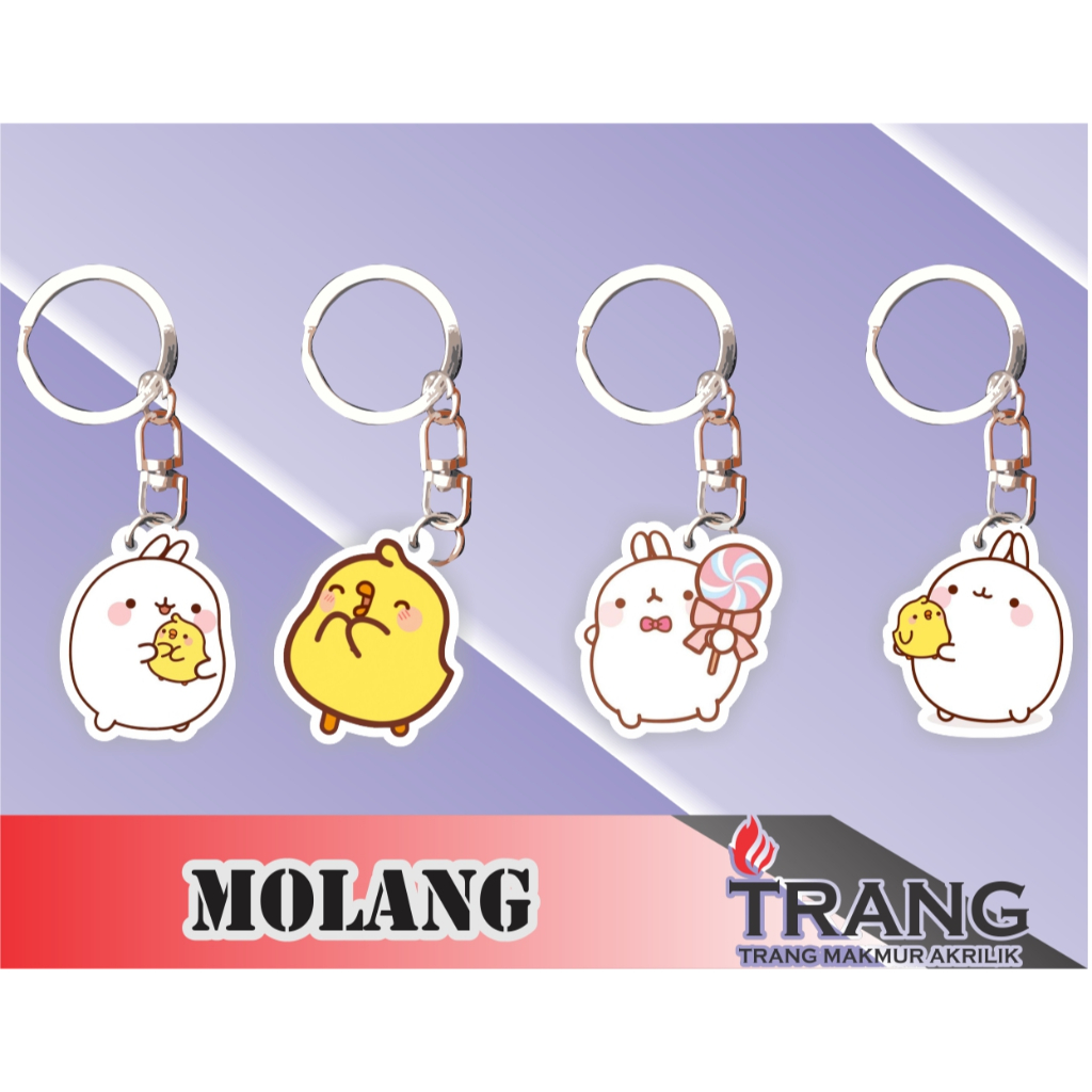 Gantungan Kunci Akrilik Molang & Piu Piu / Keychain Acrylic Molang & Piu Piu
