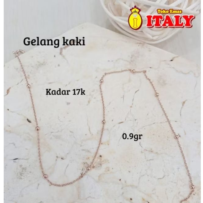 Gelang kaki emas tua variasi jedar