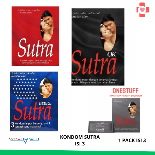 Sutra Kondom Alat Kontrasepsi Tahan Lama isi 3 Klasik Merah / Sutra OK / Sutra Plus / Gerigi