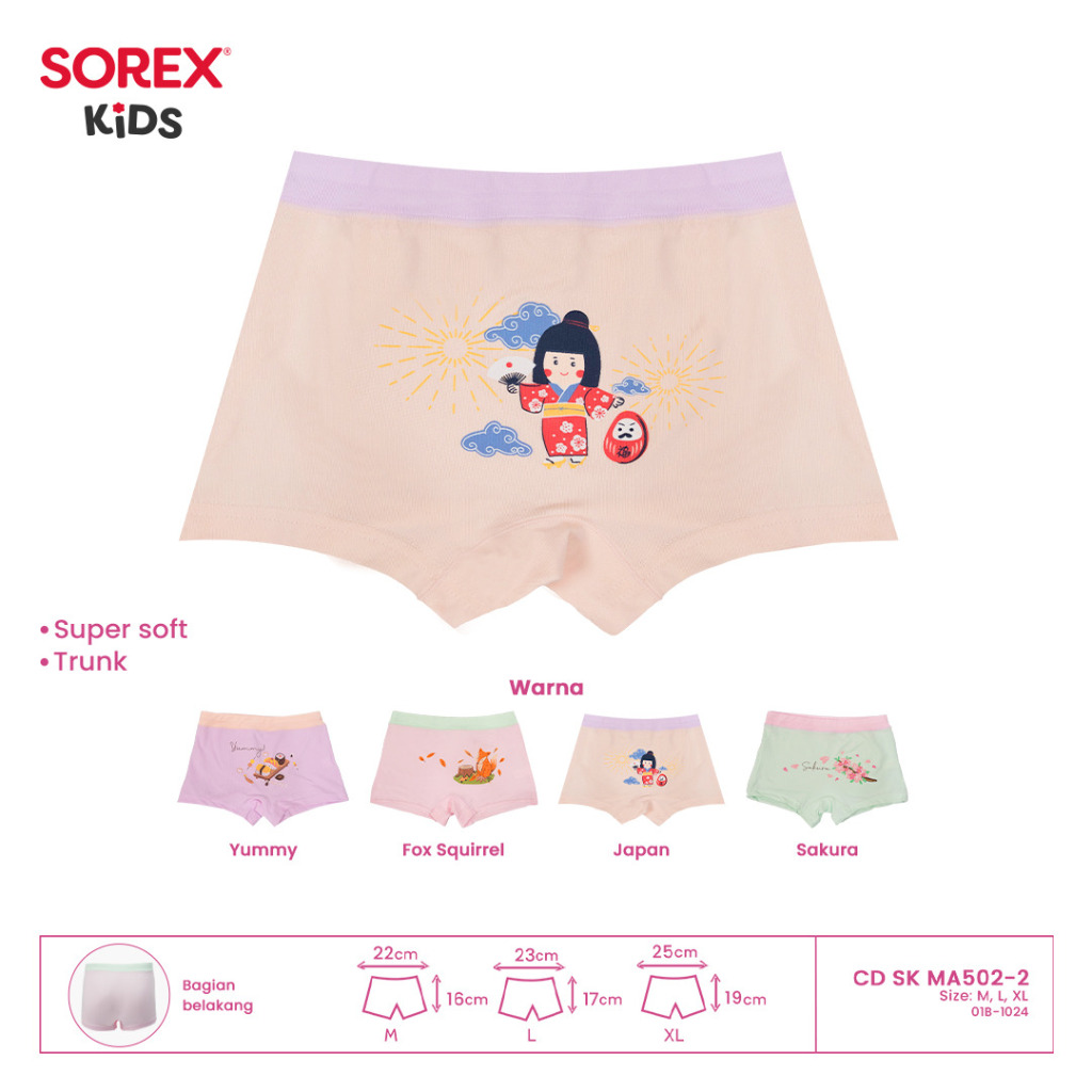 Sorex Kids Boxer Anak  Perempuan Beautyfull Super Soft CD SK MA 502