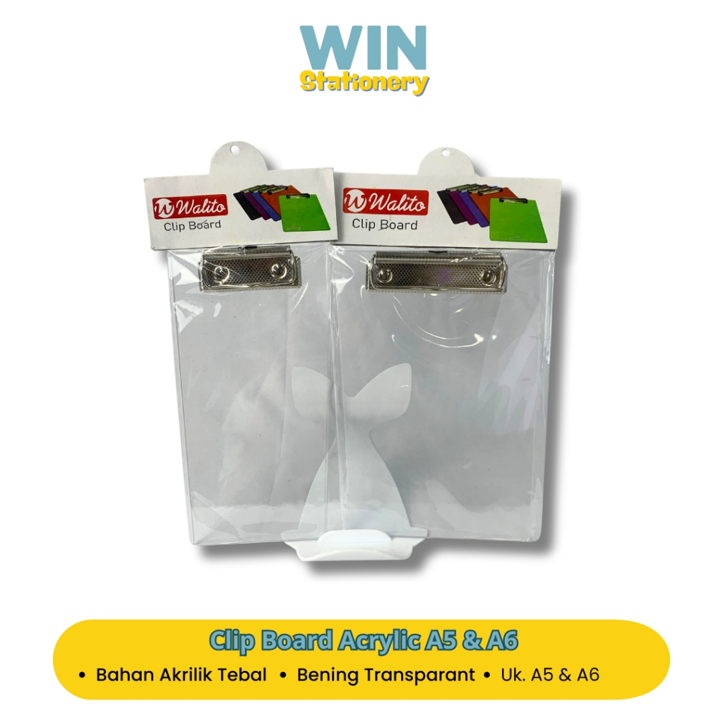 

CLIPBOARD Papan Tulis Akrilik Transparant A5 & A6